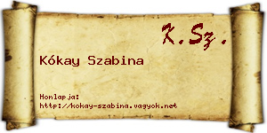 Kókay Szabina névjegykártya